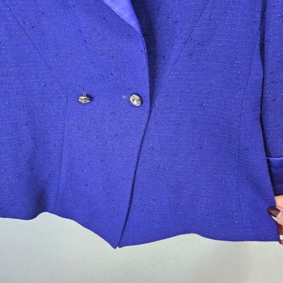 VTG ESCADA Couture Purple Hourglass Blazer Sz 8 Party Event Vintage - Picture 8 of 12